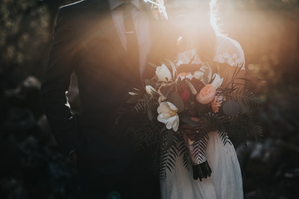 Happy wedding couple celebration