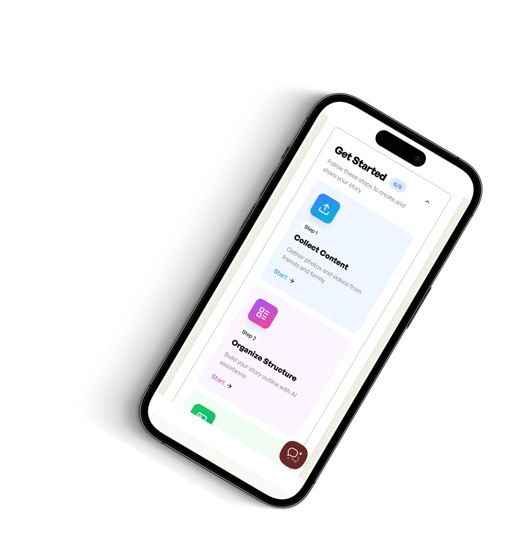 Get Started wizard mockup