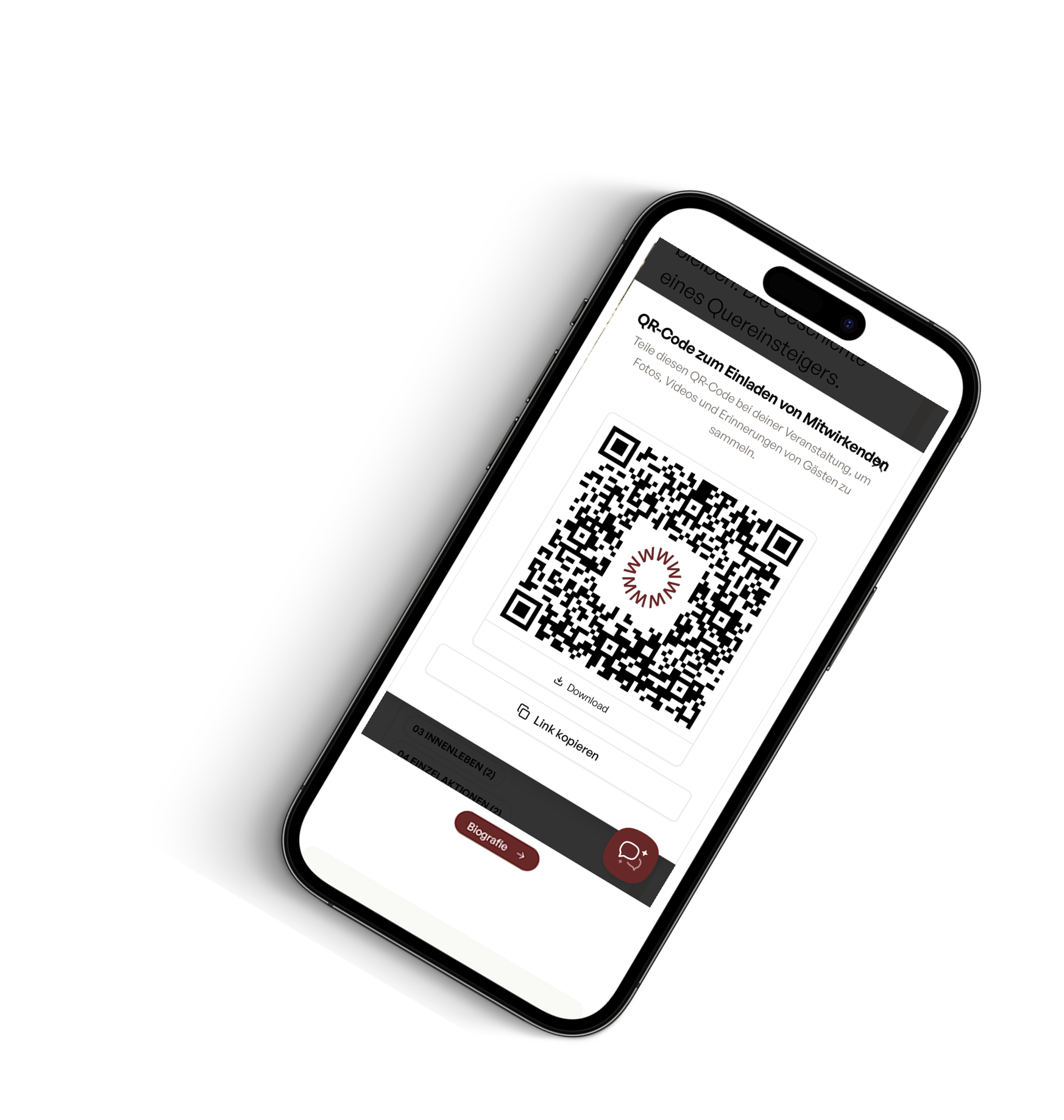 QR code invitation mockup